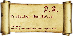 Pratscher Henrietta névjegykártya
